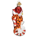 Chester Cheetah On Candy Cane Glass Ornament