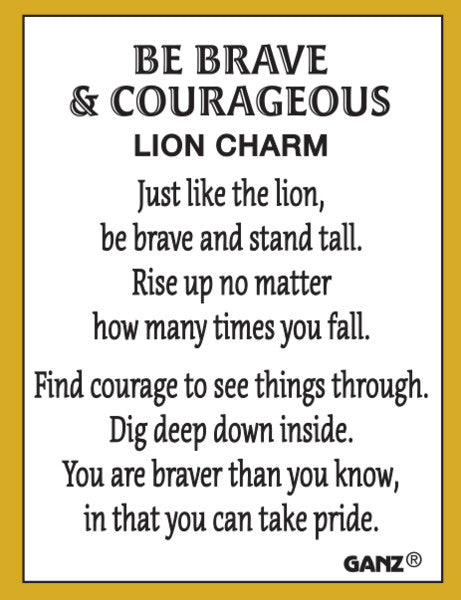 Be Brave & Courageous - Lion Charm - The Country Christmas Loft