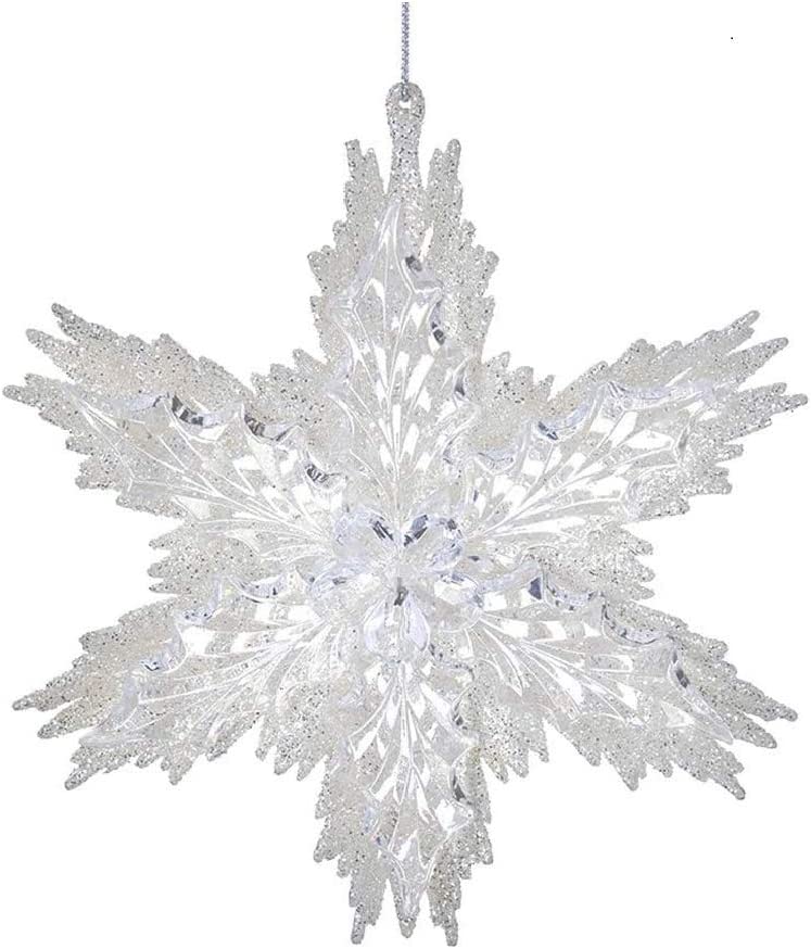 White and Clear Snowflake Ornament - The Country Christmas Loft