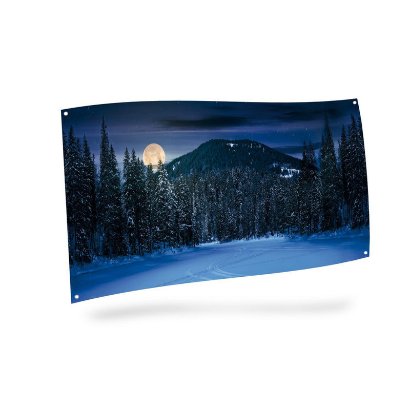 My Village Background Cloth - Mountain Landscape at Night - The Country Christmas Loft