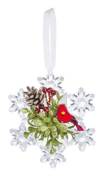 Cardinal Snowflake Ornament - Style 1