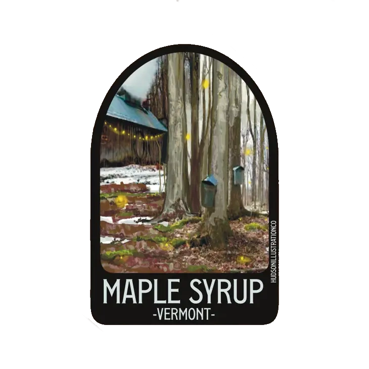 Vinyl Landmark Sticker - Vermont Maple Syrup - The Country Christmas Loft