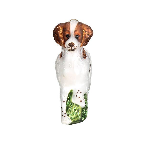 Brittany Spaniel Glass Ornament - The Country Christmas Loft