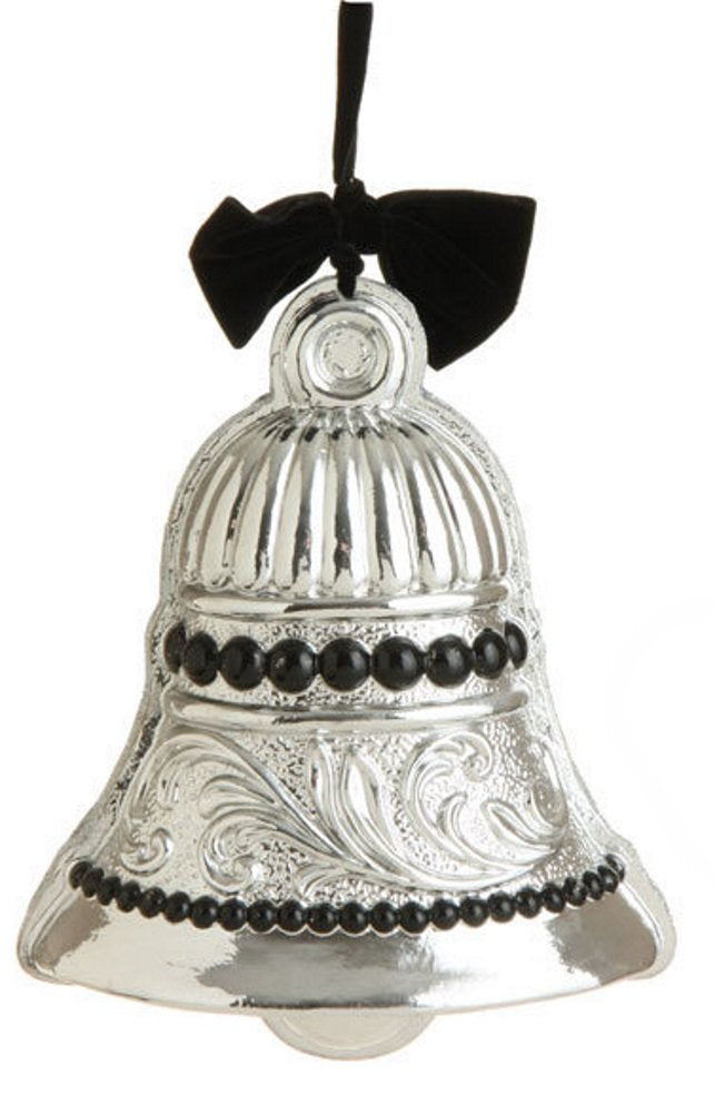 10 Inch Bell Ornament - Black - The Country Christmas Loft