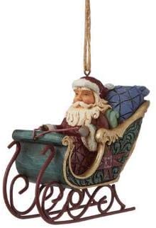 Santa In Sleigh World Ornament - The Country Christmas Loft