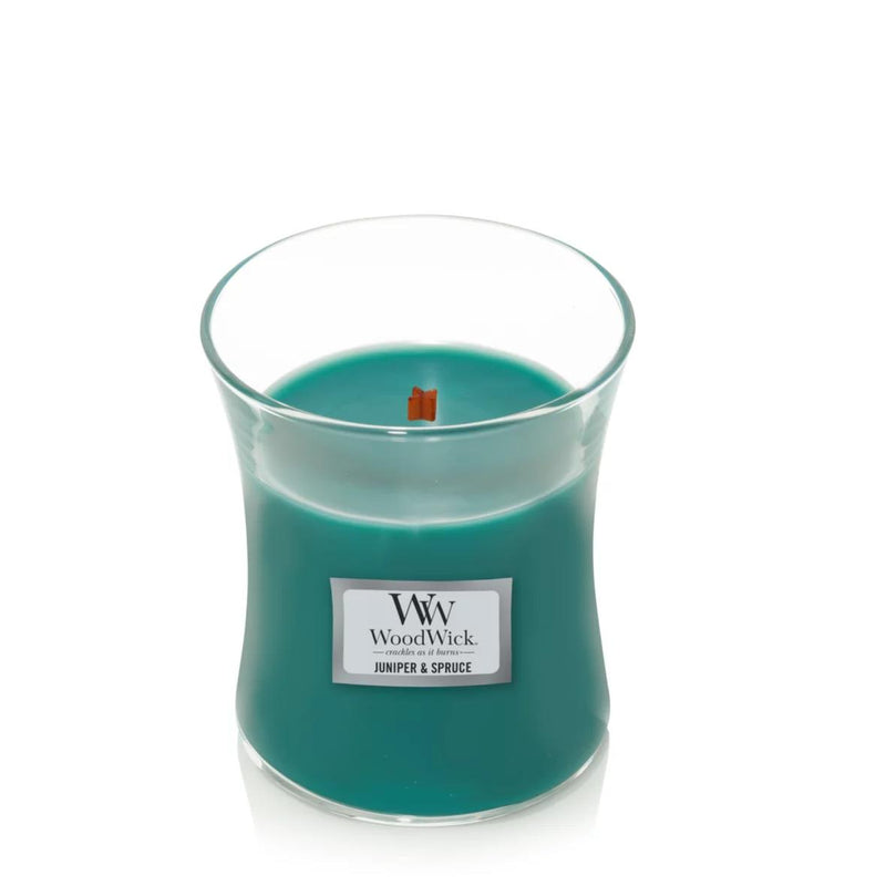 Woodwick Mini Crackling Candle - Juniper and Spruce - The Country Christmas Loft