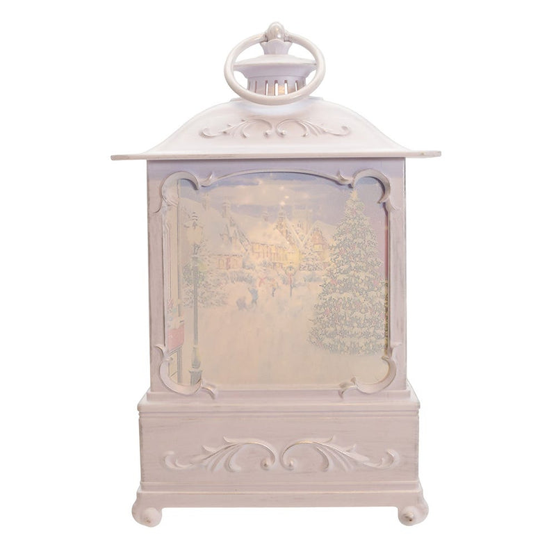 Battery Operated Warm White LED Lighted Santa With Gifts Lantern - The Country Christmas Loft