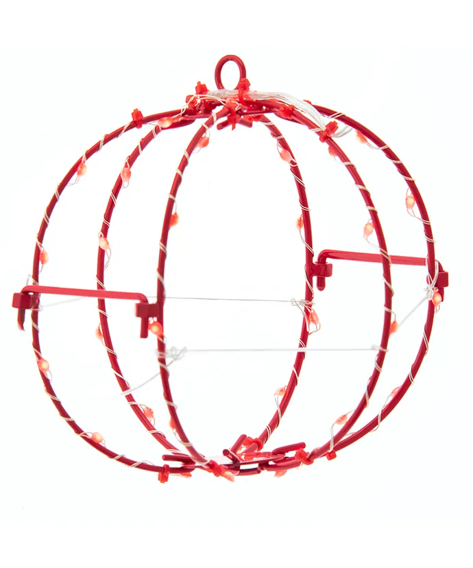 Red LED Foldable Metal Sphere - 6 I | Country Christmas Loft – The ...