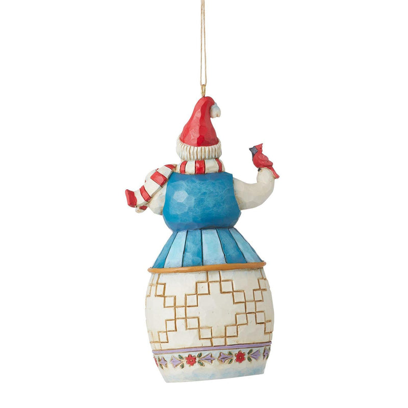 Snowman with Cardinal Ornament - The Country Christmas Loft