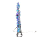 Color Changing LED Silver Tinsel Star Treetop - 12 Inch
