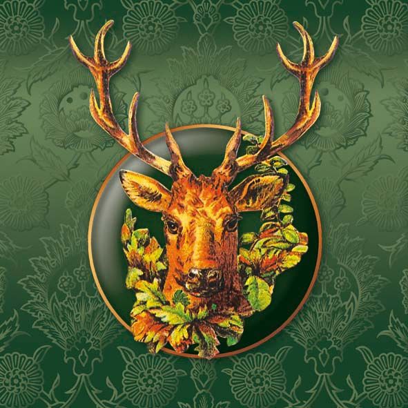 Paper Lunch Napkin - Deer - Green - The Country Christmas Loft