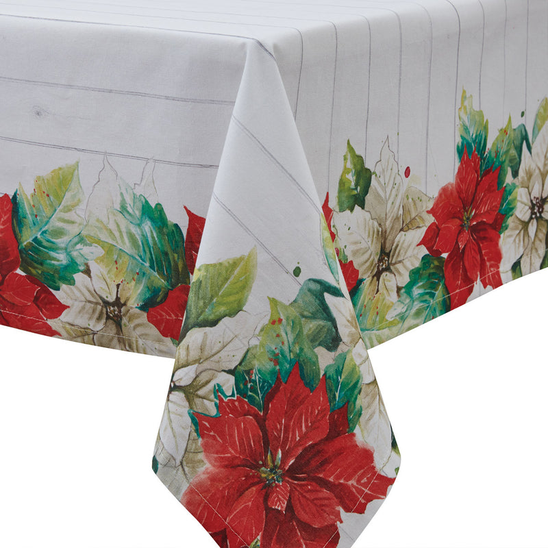 Poinsettia Pine Tablecloth - The Country Christmas Loft