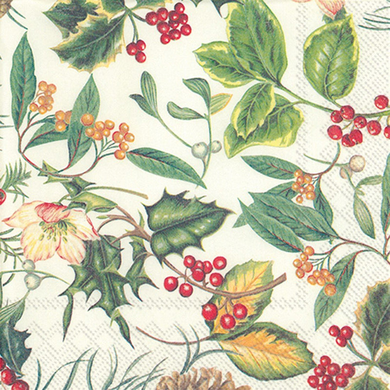Ideal Home Range Christmas Branches (Cream) - Lunch Napkin - The Country Christmas Loft