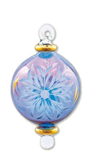 Small Sphere Glass With Gold Accents - Blue