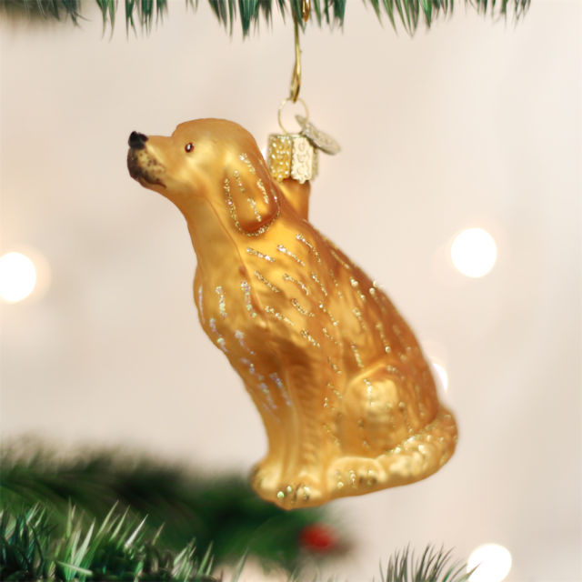 Sitting Golden Ornament - The Country Christmas Loft