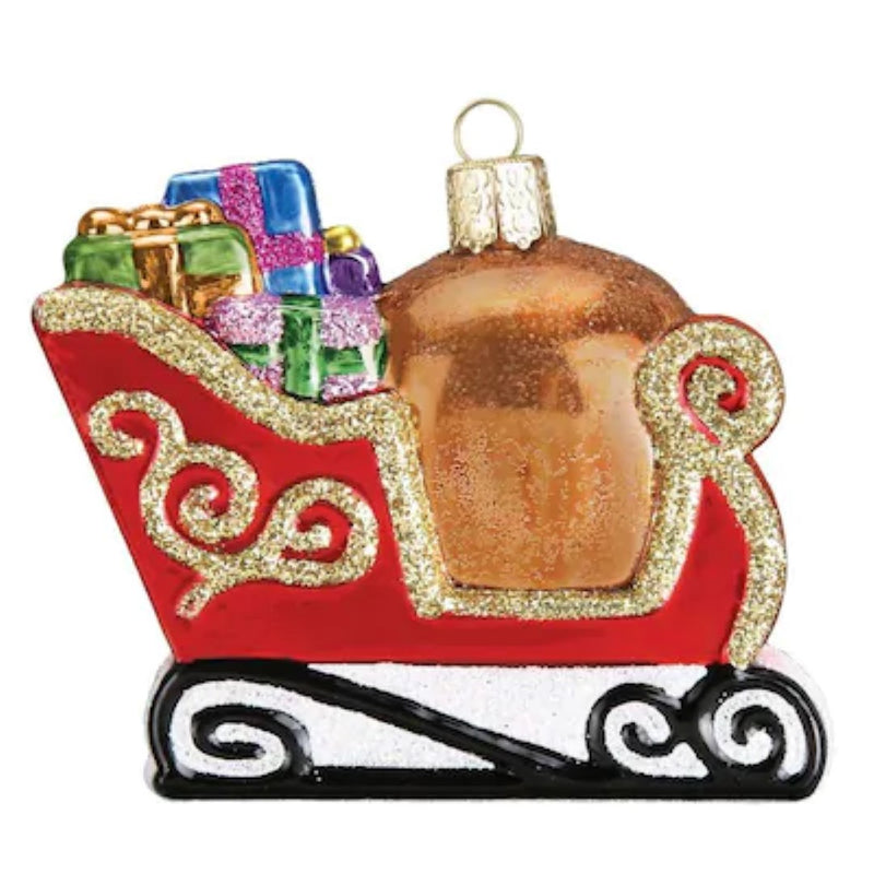 Assorted Color/Finish Ornament -  Sleigh - The Country Christmas Loft