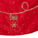 Red and Gold Sequin Embossed Tree Skirt - 60 Inch
