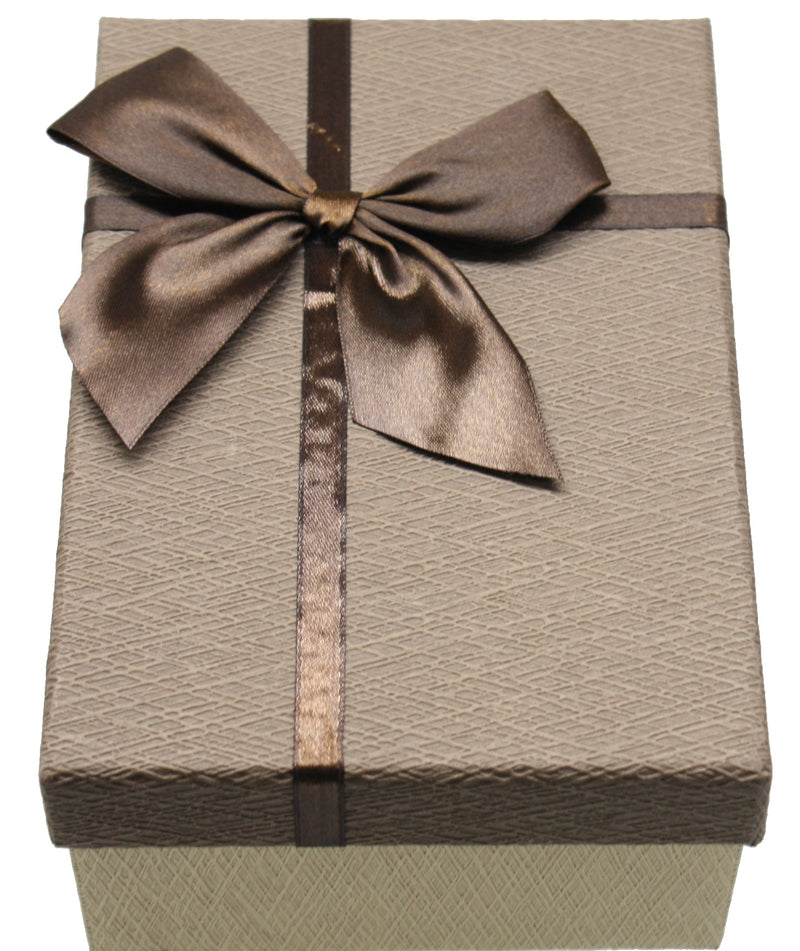 Elegant Rectangular Gift Box - Brown Small - The Country Christmas Loft