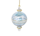 Floral Etching Glass Ball Ornament - Blue - Christmas >> Ornaments >> Egyptian Glass - by Egyptian Museum