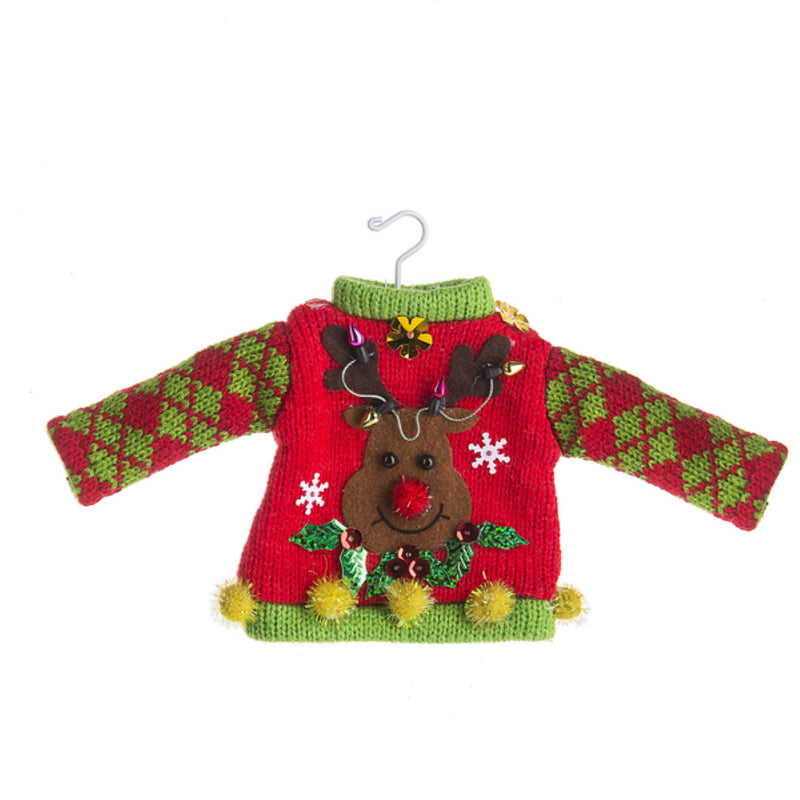 Reindeer Ugly Sweater Ornament - The Country Christmas Loft