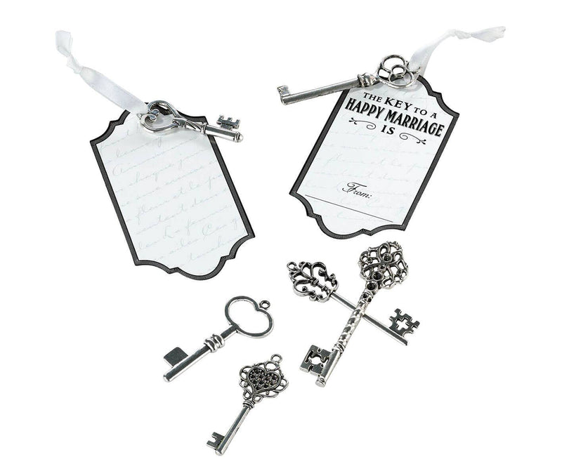 24 Vintage Silver Key Tags - The Country Christmas Loft