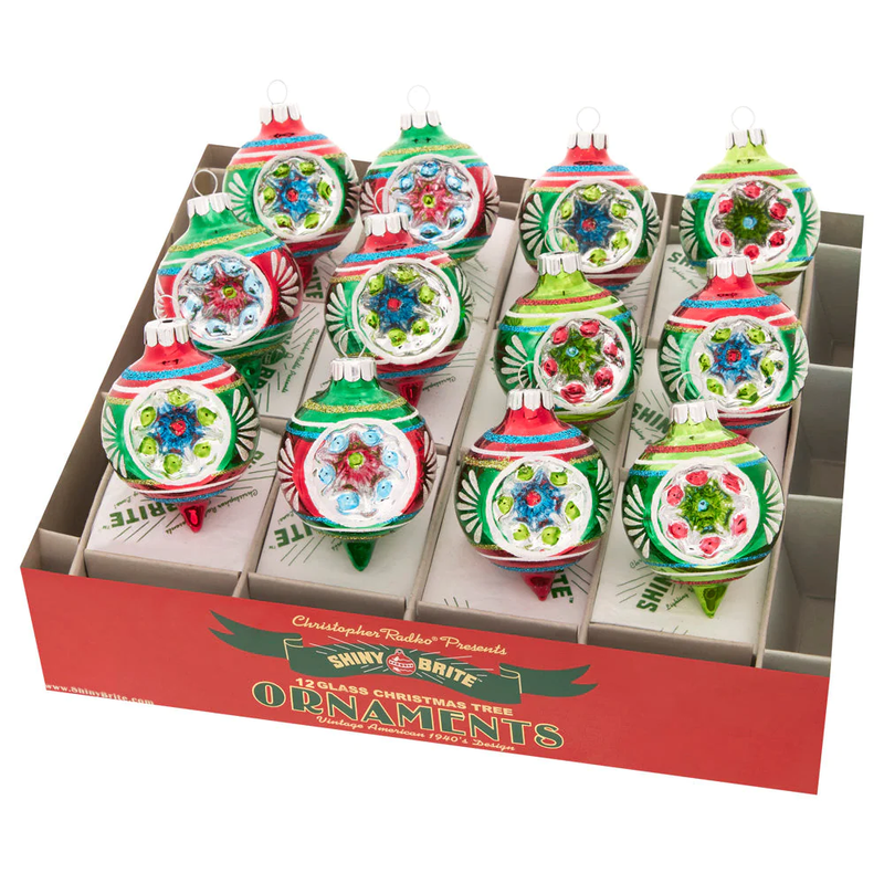 Holiday Splendor Glass Reflector Ornaments - 16 Pack