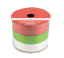10 Foot Premium Ribbon  3 Piece Set - Red/Green/White - The Country Christmas Loft