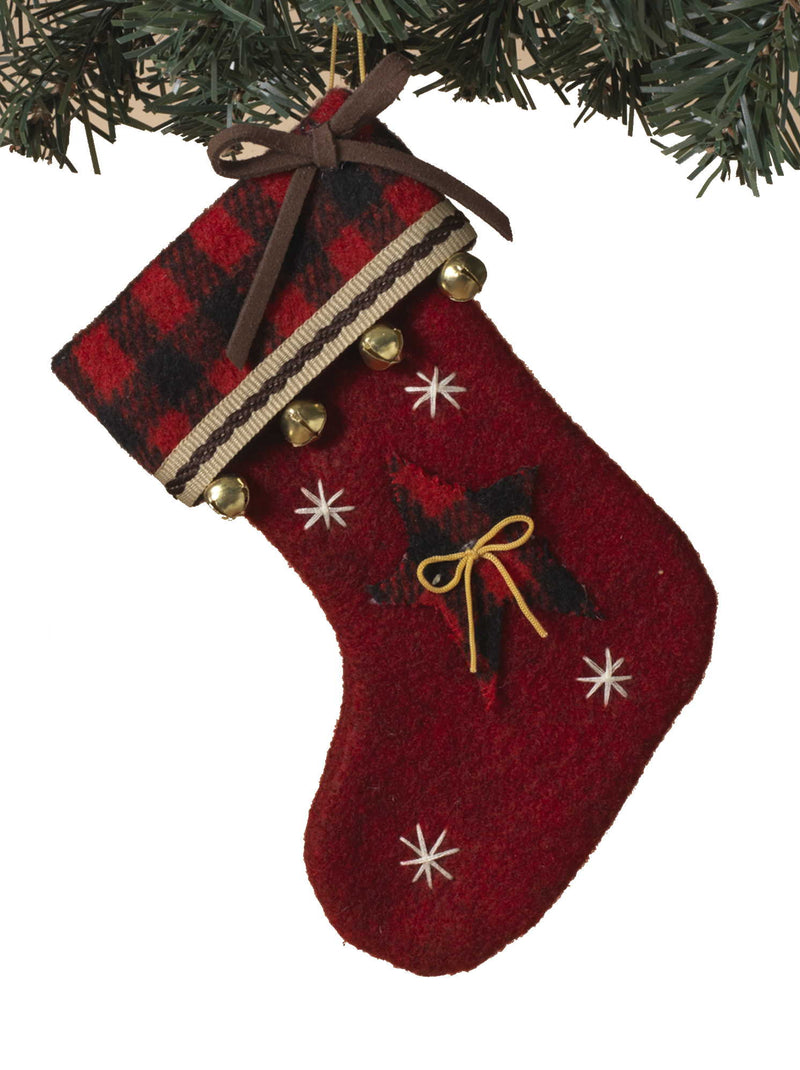 Mini Stocking Ornament - Star - The Country Christmas Loft