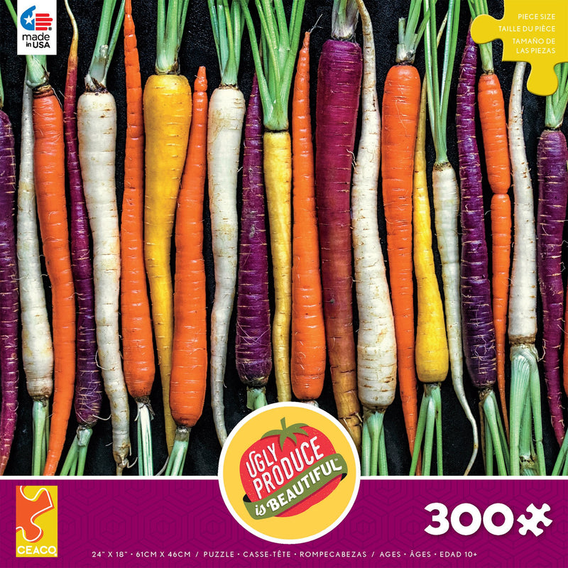 Rainbow Carrots - Ugly Produce 300 (oversized) Piece Puzzle - The Country Christmas Loft