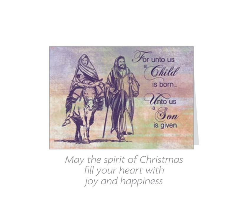 Holiday Favorites 16 Count Card Set - For unto us a Child is Born - The Country Christmas Loft