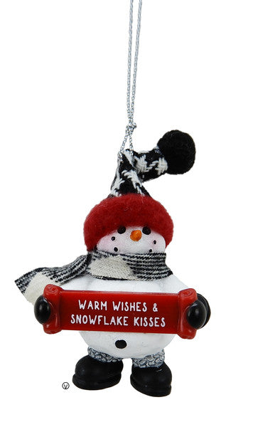 Cozy Snowman Ornament - Warm Wishes - The Country Christmas Loft