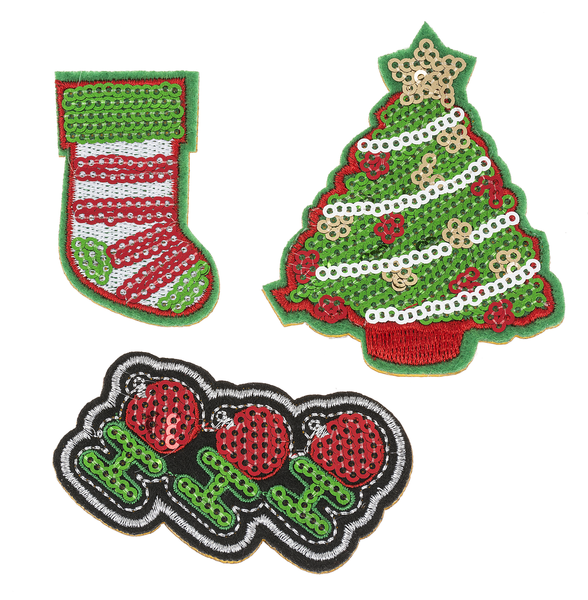 Get your sparkle on! Holiday Patches - Ho Ho Ho - The Country Christmas Loft
