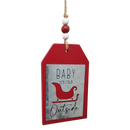 Holiday Tag Sign with Beaded Hanger -
