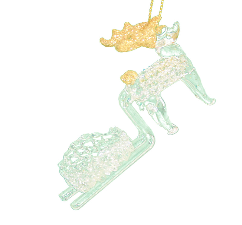 Spunglass Ornament - Gold Reindeer - The Country Christmas Loft