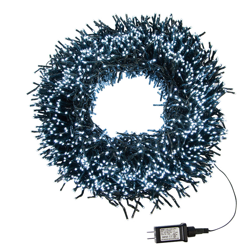 3000-Light Cool White LED White Wire Cluster Garland - The Country Christmas Loft