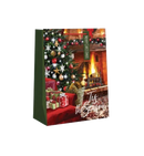 Traditional Giftbag - Fireplace - Medium - The Country Christmas Loft