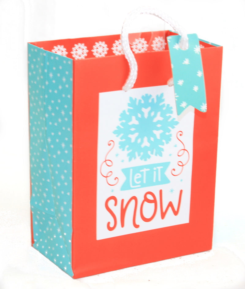 Small Lettering Gift Bag - Let It Snow - The Country Christmas Loft