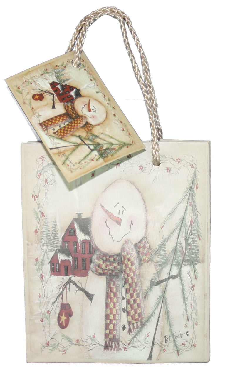 Woodland Snowman Gift Bag - Mini - The Country Christmas Loft