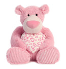 Strawberry Latte Teddy Bear With Stuffed Heart - - The Country Christmas Loft