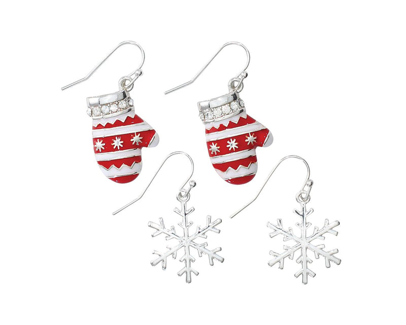 Snowflake And Mitten  - Earring Set