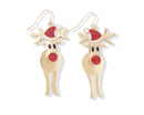 Gold  with Resin Rudolph - Earrings - The Country Christmas Loft