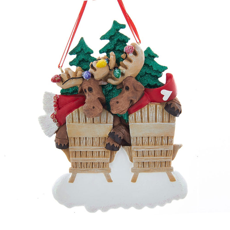 Moose on Chairs Ornament - Family of 2 - The Country Christmas Loft