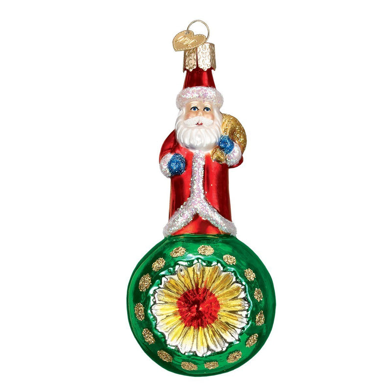 Old World Christmas Santa Reflector Glass Blown Ornament - The Country Christmas Loft