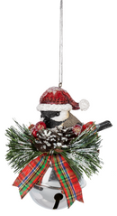 Festive Feathered Friends - Ornament - Chickadee in a Hat - The Country Christmas Loft