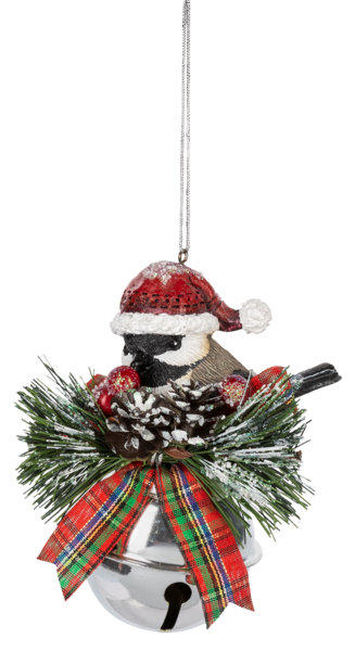 Festive Feathered Friends - Ornament - Chickadee in a Hat - The Country Christmas Loft