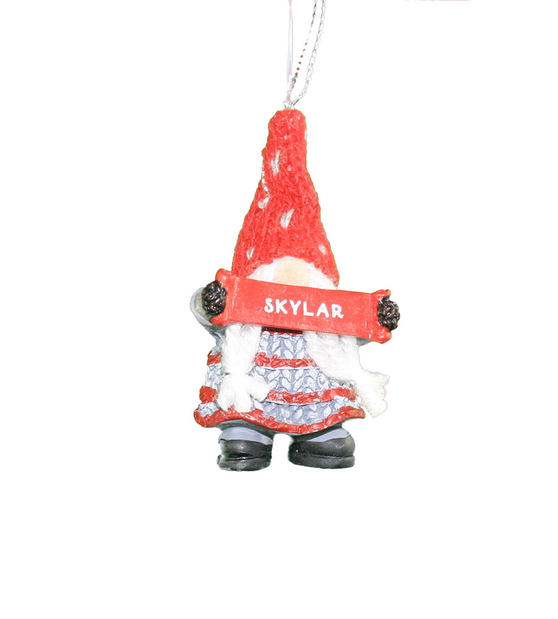 Personalized Gnome Ornament (Letters R-Z) - Skylar - The Country Christmas Loft