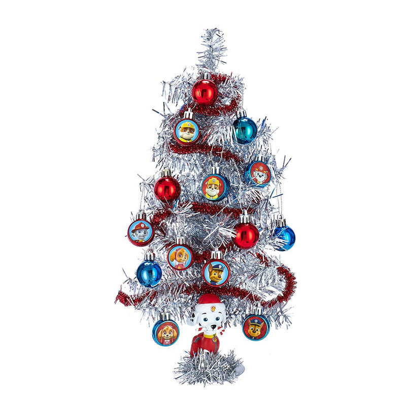 Paw Patrol Mini Tinsel Christmas Tree and Ornament Set - The Country Christmas Loft