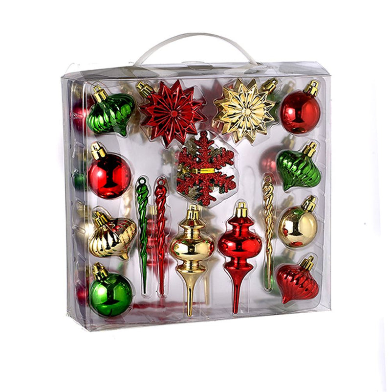 20MM Shatterproof Multi-Colored Ornaments, 36-Piece Box Set - The Country Christmas Loft