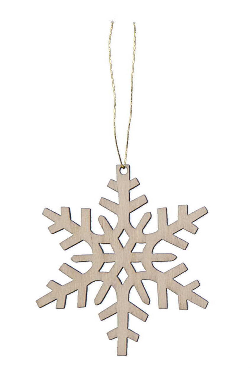 Laser Cut Wood Snowflake Ornament - Style 1