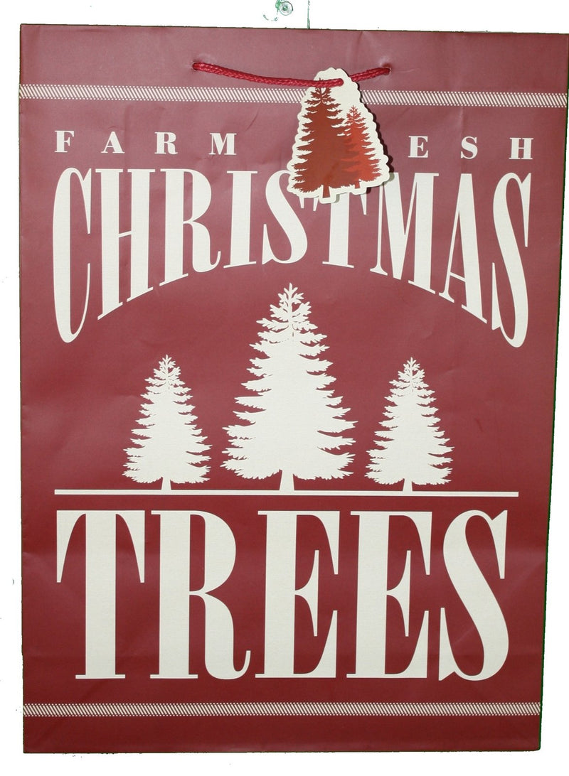 Jumbo Gift Bag With Gift Tag - Farm Fresh Trees - The Country Christmas Loft